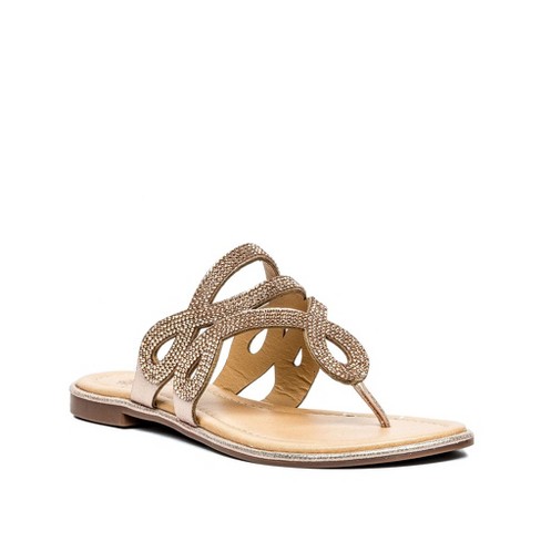 Gold flat sandals store target