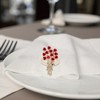 Unique Bargains Napkin Rings Rose Stainless Steel Red Gold Tone 1 Pc - 3 of 3