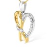 Haus of Brilliance 10K Yellow Gold Plated Silver 1/5 Cttw Diamond Ribbon Heart Pendant Necklace - 3 of 4