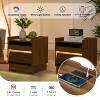 KWPZQEB Nightstand with Charging Station and LED lights, Side Table with 2 Drawers, End Table with USB Ports and Outlets, Night Stand for Bedroom - 2 of 4