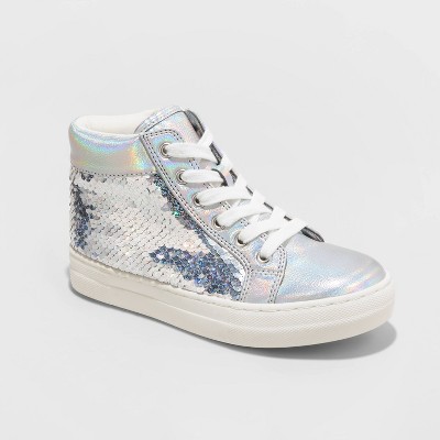 girls silver sparkle shoes