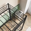 Twin Over Twin Metal Bunk Bed with Shelf and Slatted Support - 3 of 4