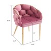 Elegant Velvet Arm Chair with Gold Legs, Modern Accent Chair with Full Back Support for Living Room, Office, Bedroom -Christopher Knight Home - 2 of 4