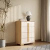 LuxenHome Natural and White 40.9-Inch Tall 4-Drawer Chest Brown - 2 of 4