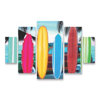 Trademark Fine Art Patrick Sullivan Woody & Surfboards 5 Piece Panel Set Art