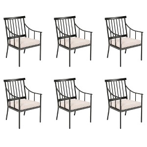 Captiva Designs Outdoor Patio Metal Dining Steel Chairs with Removable Seat Cushion - 1 of 4