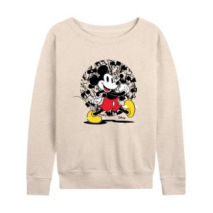 Women's - Disney - Mickey & Friends Lightweight French Terry Wide Neck Long Sleeve Shirt - 1 of 4