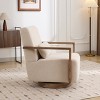 Hrinhom Linen Fabric Swivel Accent Chair,Armchair With Lumbar Pillow - 2 of 4