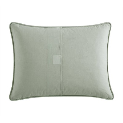 Sage Green Coastal King Cotton Quilt, Reversible and Lightweight