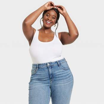Women's Slim Fit Tank Top - Ava & Viv™ Off-White 4X