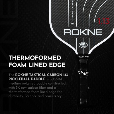 ROKNE Taktical Carbon Pickleball-Paddel – USAPA-zugelassen, 3K Carbon, 13/16 Mm, Für Spin & Kontrolle