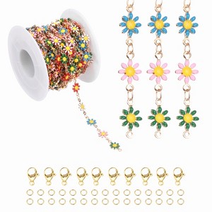 Unique Bargains Copper Jewelry Making Lobster Clap Flower Chain 16.4ft 1 Roll - 1 of 4