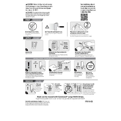 Extra Large White Plastic Adhesive Wall Hooks, 10lb Capacity