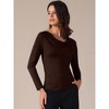 INSPIRE CHIC Women's Cowl Neck Long Sleeves Fitted Layering Soft T-Shirt - 3 of 4