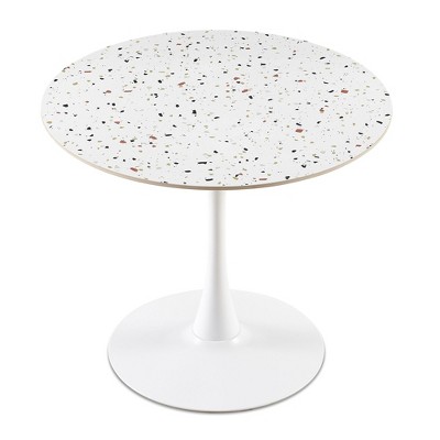 NicBex Dining Table Kitchen Table Modern Round Dining Table for 2 Metal Base Dining Table for Kitchen and Dining Room