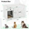 Cat Litter Box Furniture Enclosure for Medium Cats, Modern White Hidden Side Table with Storage Drawer, Double-Layer Mat and Vent Holes-3irtyhousy - 4 of 4
