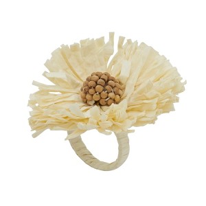 Saro Lifestyle Raffia Charm Napkin Ring (Set of 4) - 1 of 2