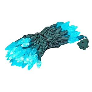 Novelty Lights Teal True Twinkle 100 Twinkle C6 LED Christmas String Lights 70 Strawberry Bulbs Green Wire 24 Feet