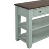Hostack 48'' Solid Wood Top Console Table with 3 Storage Drawers and 2 Shelves,  Retro Blue and Brown Top - 4 of 4
