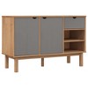 vidaXL Sideboard OTTA Brown and Gray 44.9 in.x16.9 in.x28.9 in. Solid Wood Pine - 2 of 4