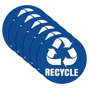 Unique Bargains Self-Adhesive PVC Vinyl Waterproof Indoor and Outdoor Trash Bin Sticker 12 Pcs 5 Inch - 1 of 4