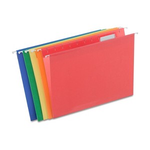 Staples Reinforced Hanging File Folders 5-Tab Letter Size Asst. Colors 25/BX 813110 - 1 of 4