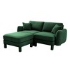 Boucle 2-Seater Loveseat L-Shaped Sectional Sofa with Shell Armrests & Ottoman - 4 of 4