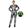 Joyfy  Halloween Skeleton Costume for Women Glow in the Dark Bodysuit for Adult Halloween Costume Cosplay Party - 2 of 4