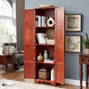 Vynxaria 72.4" Tall Storage Cabinet in Cherry - 8 Doors, 4 Shelves, Freestanding Bookshelf for Living Room, Kitchen, Dining Room, and Office. - 3 of 4