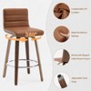 Bekrvio 26"/29" Swivel Bar Stools Set of 1/2/3/4, Faux Leather Upholstered Counter Chairs with Wood Legs, Mid-Century Seating for Kitchen Island - 4 of 4