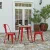 Merrick Lane Indoor/Outdoor Dining Table, 23.75" Round All Weather Poly Resin Top with Steel Base - 2 of 4