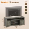 Farmhouse TV Console Table for 75" TV,Entertainment Center with Semi-Open Top Storage,Adjustable Shelf&Sliding Doors,Media Cabinet for Living Room - 3 of 4