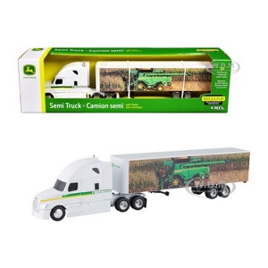 Tomy Semi Truck w/ "John Deere" White w/ Green Stripes 45876 - 1 of 1
