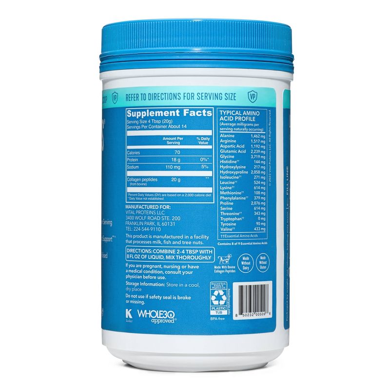 Vital Proteins Collagen Peptides Unflavored Powder, 3 of 21