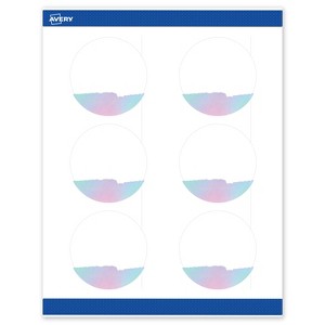 Avery Round Labels, Watercolors Design, 3" Diameter, 60ct - 1 of 4