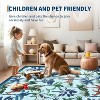 Acekool Washable Tiger Area Rug, Non-Slip Low Pile Botanical Animal Print Carpet for Living Room Bedroom Nursery Office, Soft & Foldable - 4 of 4