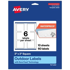 Avery Outdoor Waterproof Labels, 3" x 3" Square - 1 of 4