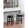 TROPOW 26" PU Leather Counter Stools, Modern Nailhead Trim Saddle Barstools, Island Chairs, Backless Upholstered Counter Height Stools - 2 of 4
