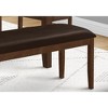 Monarch Specialties Bench 48inch Rectangular Dining Room Entryway Hallway Kitchen Upholstered Wood Brown Solid Wood Brown Leather-look Transitional - 4 of 4