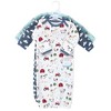 Hudson Baby Infant Boys Quilted Cotton Long-Sleeve Gowns 3pk, Boys Farm Animals, 0-6 Months - 2 of 2