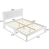 Karl Home White Wood Bed Frame Queen Size Platform Bed with Headboard - 2 of 4