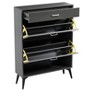 Shoe Cabinet With 2 Flip Drawers Open Shelf Modern Shoe Racks Storage Organizer For Narrow Closet Entryway Living Room - 2 of 4