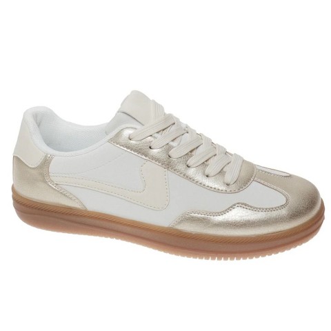 Женские кроссовки Outwoods Womens Giana 5 Gum Sole Lace Up Fashion Sneakers- Gold (8)