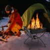 Tangkula Camping Fire Pit w/Cooking Grills Lightweight Portable Campfire Grill w/ Carrying Bag & Gloves 3-In-1 Stainless Steel Wood Burning Coffee/Silver - 2 of 4
