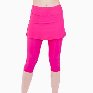 Calypsa Women's Chlorine Resistant Skirted Swim Capris - 1 of 4