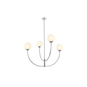 Elegant Lighting Nyomi 30-Inch Satin Gold Chandelier with Floating Design - 1 of 4