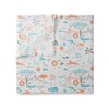 Bacati - Jungle Safari Boys Aqua/Orange Muslin 8 pc Crib Bedding Set with 2 Swaddling Blankets - 3 of 4