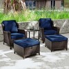 UPTION 5-piece Patio Rattan Conversation Set With Side Table - 3 of 4