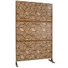 Okak Modern Balcony Privacy Screen with Metal Frame, Freestanding Outdoor Privacy Screen, Outside Lattice Panels for Backyard, Lawn - 2 of 4