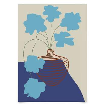 Americanflat Botanical Wall Art Room Decor - Blue Blooming by Miho Art Studio